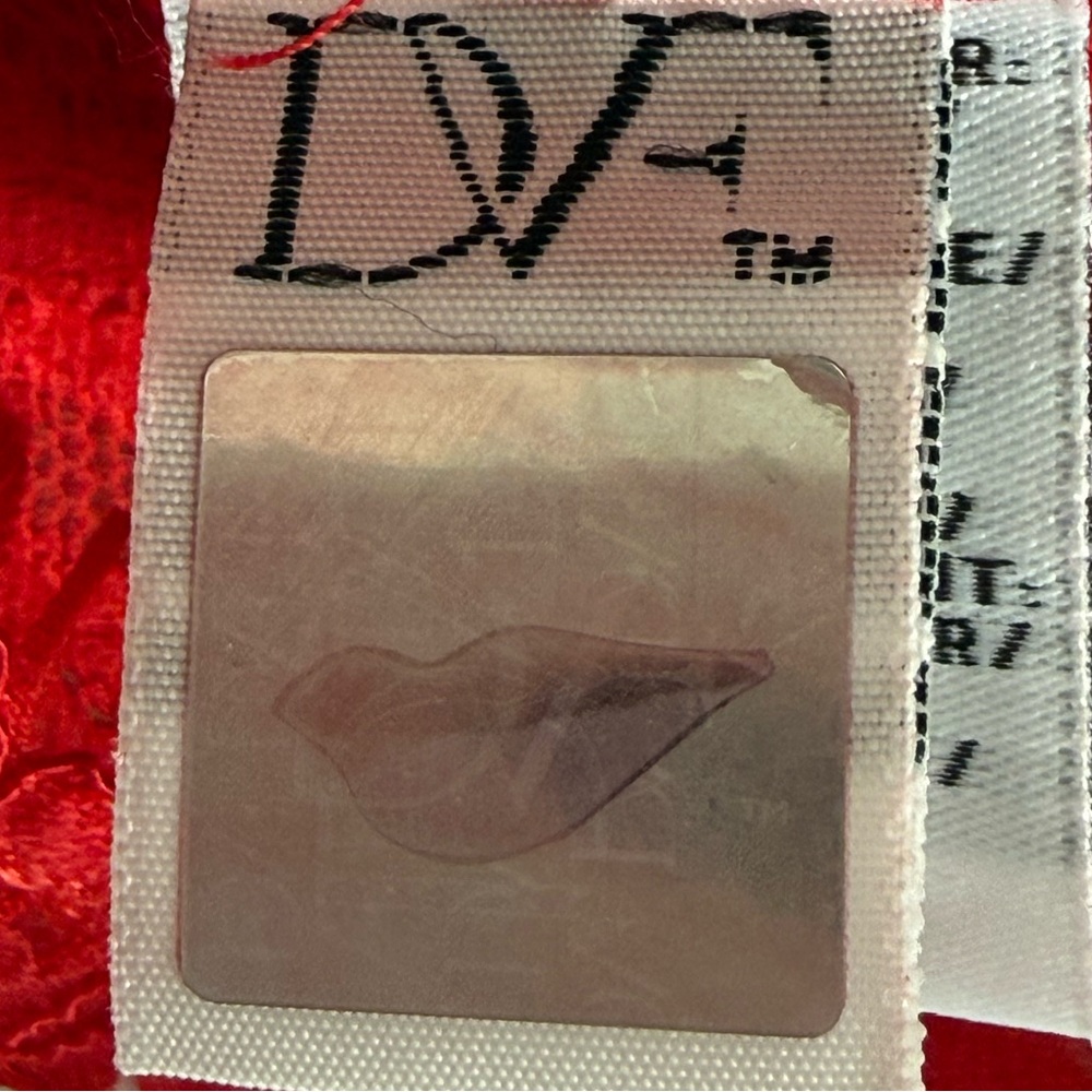 Diane von Furstenberg DVF Yeva Lace Top Red Floral Sheer Long Sleeve Blouse Sz 6 - Picture 7 of 7